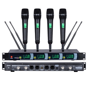 Microphone sans fil UHF professionnel SKM9000 4 canaux en métal pour spectacle sur scène/chant/<span class=keywords><strong>karaoké</strong></span> - Product Image 1