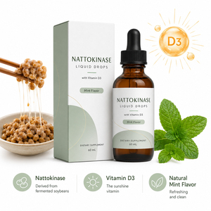 Suplementos de selenio de <span class=keywords><strong>alta</strong></span> calidad Extracto natural de natto Bromelina y curcumina Gotas líquidas orgánicas de nattokinasa para la salud - Product Image 3