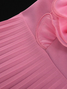 Vestido de otoñ<span class=keywords><strong>o</strong></span> estilo S M <span class=keywords><strong>L</strong></span> con malla y patchwork, cuello redondo, moda europea y americana, sin mangas, plisado, de cintura alta. - Product Image 6