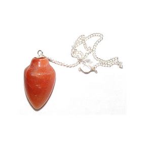 Péndulo Natural de piedras preciosas para artesanía, péndulo Natural curativo de Aventurina de melocotón con cadena, venta al por mayor - Product Image 1