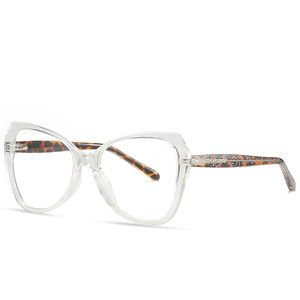 Gafas ópticas de ojo de gato con montura redonda a <span class=keywords><strong>la</strong></span> moda TR90 con luz antiazul, colores opcionales de montura negro, rojo y azul - Product Image 2
