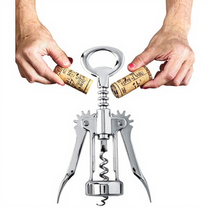<span class=keywords><strong>Tire</strong></span>-<span class=keywords><strong>bouchon</strong></span> à vin portable tout-en-un en alliage de zinc à ailettes pour la maison et la cuisine - Product Image 1