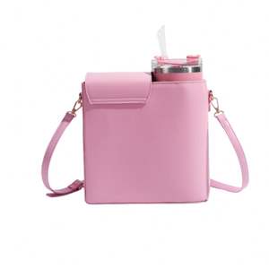 Nouveau design – Sac bandoulière en PU pour femme avec porte-bouteille d'eau 40 oz – Sac pour femme - Product Image 4