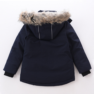 Veste d'hiver décontractée pour garçons, <span class=keywords><strong>parka</strong></span> bouffante coupe-vent et imperméable avec capuche en fausse fourrure, vêtements d'extérieur pour enfants - Product Image 2