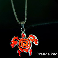 Colliers pendentifs tortue en alliage lumineux Europe et Amérique, créatifs, style Hip Hop, en acier inoxydable