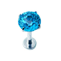 Pendiente de titanio quirúrgico Clover Jewelry con circonita cúbica de corte fuego, rosca interna para piercing de hélice, tragus y concha.