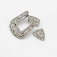 Ensemble de 3 boucles de ceinture en métal de luxe Western Hardware Mexico avec vis
