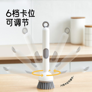 Kitchen Scrubber With Long Handle Refillable Rotating <b>Brush</b> For Pots Pans Dishes Cleaning Gentle On Hands 65Ml Capacity - Product Image 4