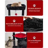 Arbre à chat gothique avec lit en forme de cercueil pour chats d'intérieur, maison moderne