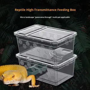 Boîte d'élevage de reptiles en plastique écologique pour serpents araignées scorpions mille-pattes insectes grenouilles à cornes-utilisation intérieure/extérieure - Product Image 1