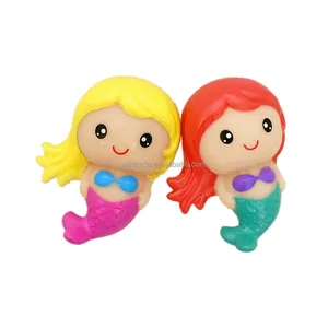 Fışkırtma su Mermaid lastik ördek banyo oyuncak yumuşak plastik sıkmak püskürtme yüzen deniz hayvanlar Mermaids bebek çocuklar yaz oyuncaklar