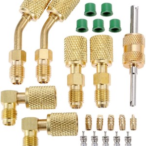 Kit d'adaptation R410, filetage de conversion 1/4 SAE à 5/16 SAE pour pièces de systèmes HVAC - Product Image 1