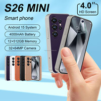 Nuevo Smartphone Android S26 Mini, Pantalla de 4.0 Pulgadas, 12GB+512GB, Batería de 4000mAh, Cámara HD, GPS, Desbloqueo Facial, Teléfono Celular Dual SIM