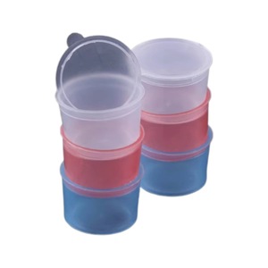 Disposable Three Color Medicine Cup With Lid Soft <b>Plastic</b> Oral Medication Cup 60 Pieces For Morning Noon And Evening Use - Product Image 2