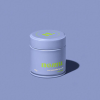 Récipient en métal vide de fantaisie utilitaire complet personnalisé pour thé Matcha boîte d'emballage étanche verte en métal avec tirette