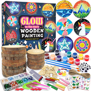 <span class=keywords><strong>Kit</strong></span> de Arte con Rodajas de Madera Natural, Círculo de Corteza Realista, Modelo STEM, Resistente, Luminiscente, Unidad de Recursos de Física, Estuche - Product Image 1