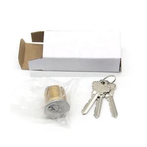 Hot Bán Mỹ Phong Cách Rắn Brass Lỗ Mộng Cửa Khóa Xi Lanh Trắng Kết Thúc Kẽm Hợp Kim Với Thép Rim <span class=keywords><strong>S</strong></span> Keyway Núm Khóa - Product Image 2