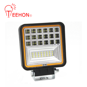 Lampu Kerja LED 4 Inci 126W, dengan Bukaan Kuning Cincin Halo 12V 24V DRL Desain Baru untuk Bus Truk Traktor Offroad - Product Image 2