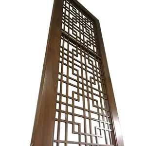 定制家具、酒店家具、木雕装饰面板高品质的中国风格的木制滑动屏蔽门