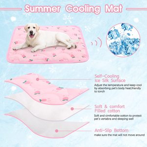 Yeni yaz güzel baskılı yıkanabilir nefes buz ipek kendini soğutma köpek pedi ısı rahatlatmak buz battaniye kulübesi çekyat zemin - Product Image 3
