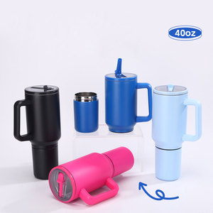 Gobelet isotherme en acier inoxydable de 40 oz, design détachable, se transforme instantanément en 2 tasses, sans BPA, avec paille, gobelet isotherme sous vide de 40 oz. - Product Image 5