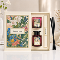Ensemble cadeau de bougies parfumées artisanales en cire de soja personnalisées avec boîte d'emballage avec logo pour la décoration de la maison, les fêtes, les mariages et les anniversaires