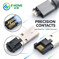 Connecteur RJ45 CAT8 8P8C SFTP, blindé en alliage de zinc, prise modulaire industrielle anti-vibration sans outil, 40 Gbit/s