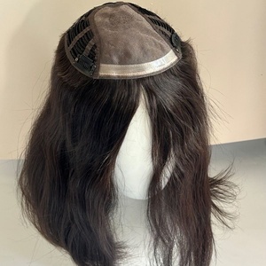 Topper juif en <span class=keywords><strong>cheveux</strong></span> humains vierges brésiliens, base mono 6x7 avec trame cousue à la machine, postiches naturels pour femmes, livraison rapide - Product Image 1