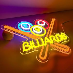 Billiards Letreros Neon LED indoor hanging ambient light shop <b>sign</b> wall decoration light entrance indicator light luminous <b>sign</b> - Product Image 5