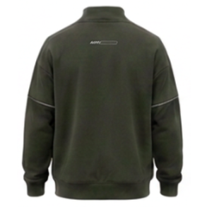 Sweat-shirt à col zippé vert olive pour homme, brodé, en molleton décontracté, coupe classique, pour un usage quotidien, chaud, idéal pour l'hiver, moderne - Product Image 2