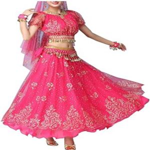 <span class=keywords><strong>Mujer</strong></span> señoras danza del vientre falda India <span class=keywords><strong>Bollywood</strong></span> Halloween <span class=keywords><strong>disfraz</strong></span> gasa falda brillante danza del vientre traje - Product Image 5