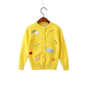 Suéter para Niñas, Producto de China, Suéter Cárdigan de Punto Suave de Color Sólido para Niños, Tejido a Máquina - Product Image 2