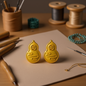 Ciondolo a forma di zucca Ilan, 2 pezzi, colore oro, accessorio per gioielli fai da te - Product Image 3