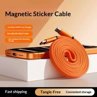 Câble plat magnétique 240W/100W à charge ultra-rapide et transfert de données, ultra-fin, compatible avec les appareils Type-C, charge universelle pour voiture