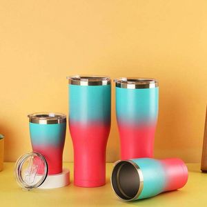 20oz 40oz Curve Tumbler <b>Double</b> <b>Wall</b> Vacuum Insulated Stainless Steel Mug Gradient Coated with 2in1 Lid - Product Image 6