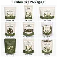 Sachets d'emballage pour thé imprimés sur mesure, sachets refermables à haute barrière pour thé en vrac, thé aux herbes et matcha