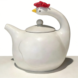 Théière en céramique en forme de poulet, mignonne et décorative, idéale pour la vente en gros et comme cadeau - Product Image 1