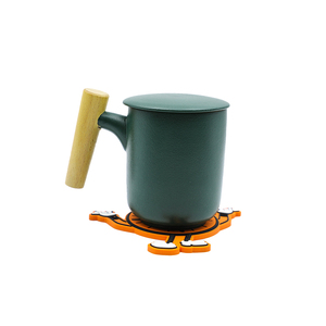 Cartoon Orange Clock Design Round Plastic Coaster <b>Mats</b> Non-Slip Table Pads - Product Image 3