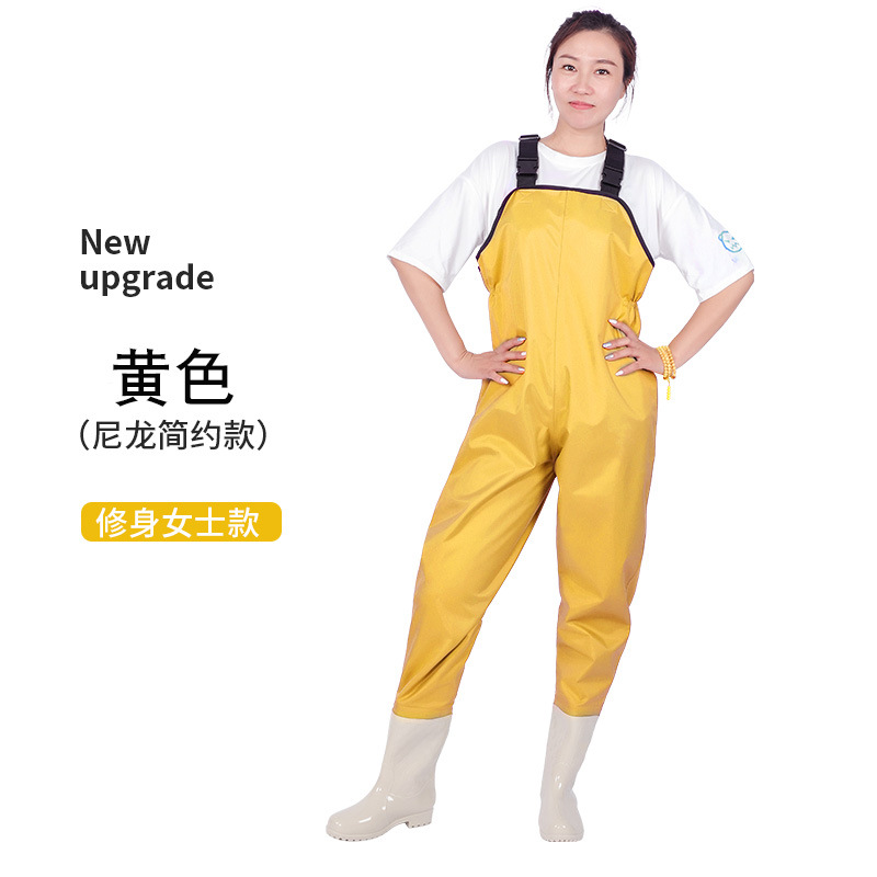 Yellow nylon waders