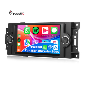 Podofo 6,2 ''coche estéreo 2 + 64G inalámbrico Carplay/Android Auto GPS/WiFi/BT/FM/RDS para JEEP/<span class=keywords><strong>Dodge</strong></span>/Chrysler 300C Dropshipping - Product Image 1