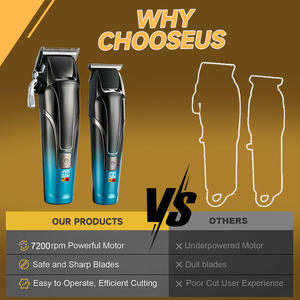 Tondeuses à cheveux professionnelles de haute qualité à faible bruit, rechargeables, pour <span class=keywords><strong>barbier</strong></span>, avec écran LED - Product Image 3