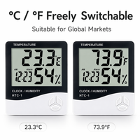 Pengukur Suhu dan Kelembapan Digital Indoor Outdoor HTC-1 Termometer Higrometer Elektronik untuk Peternakan Unggas