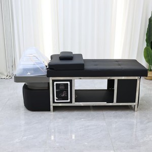 Fauteuil de lavage de cheveux moderne en cuir synthétique noir, démontable et assemblable, pour salon, salle de bain et hôtel, vente en gros - Product Image 1