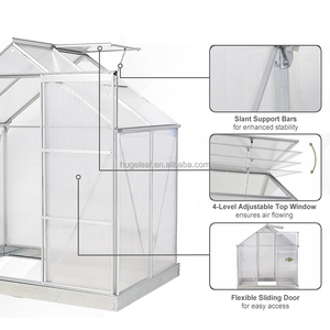 Invernadero Moderno para Jardín con Paneles de Policarbonato y Estructura de Aluminio, Diseño de Invernadero con Puerta Corredera - Product Image 6