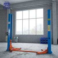 Élévateur hydraulique à deux colonnes robuste de 4 tonnes avec plaque de base pour garage à faible hauteur - Vente en gros