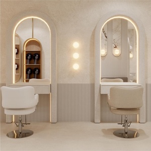 Espejo de Salón LED de Diseño Moderno en Forma de Arco, Espejo de Barbería de Doble Cara Montado en la Pared, Equipo <span class=keywords><strong>Profesional</strong></span> de Peluquería para Salones - Product Image 1