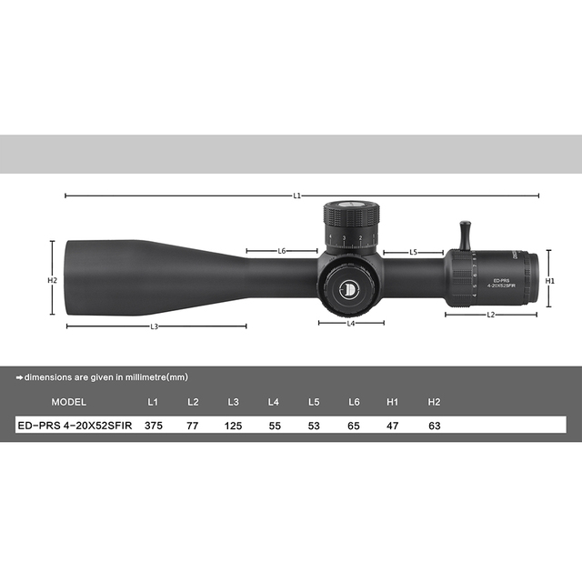 DISCOVERYOPT Scopes ED-PRS 4-20X52SFIR Wholesale Optics Red Light Sight 34mm Long Range Scope Hunting Scopes
