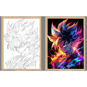 21*29CM Dragon Goku Vegeta Buu Majiu DBZ Anime USB luz nocturna DIY iluminación creativa pintura - Product Image 3