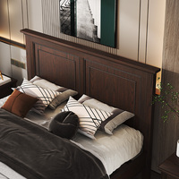 Lit en bois massif de style américain, lit double, lit queen-size/king-size, cadre de lit pour chambres à coucher, appartements et hôtels