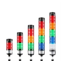 Lampu Menara Sinyal LED Tiga Warna Multi Lapis Alarm Suara Casing PC Indikator Peringatan Non-Reflektif Alat Mesin CNC